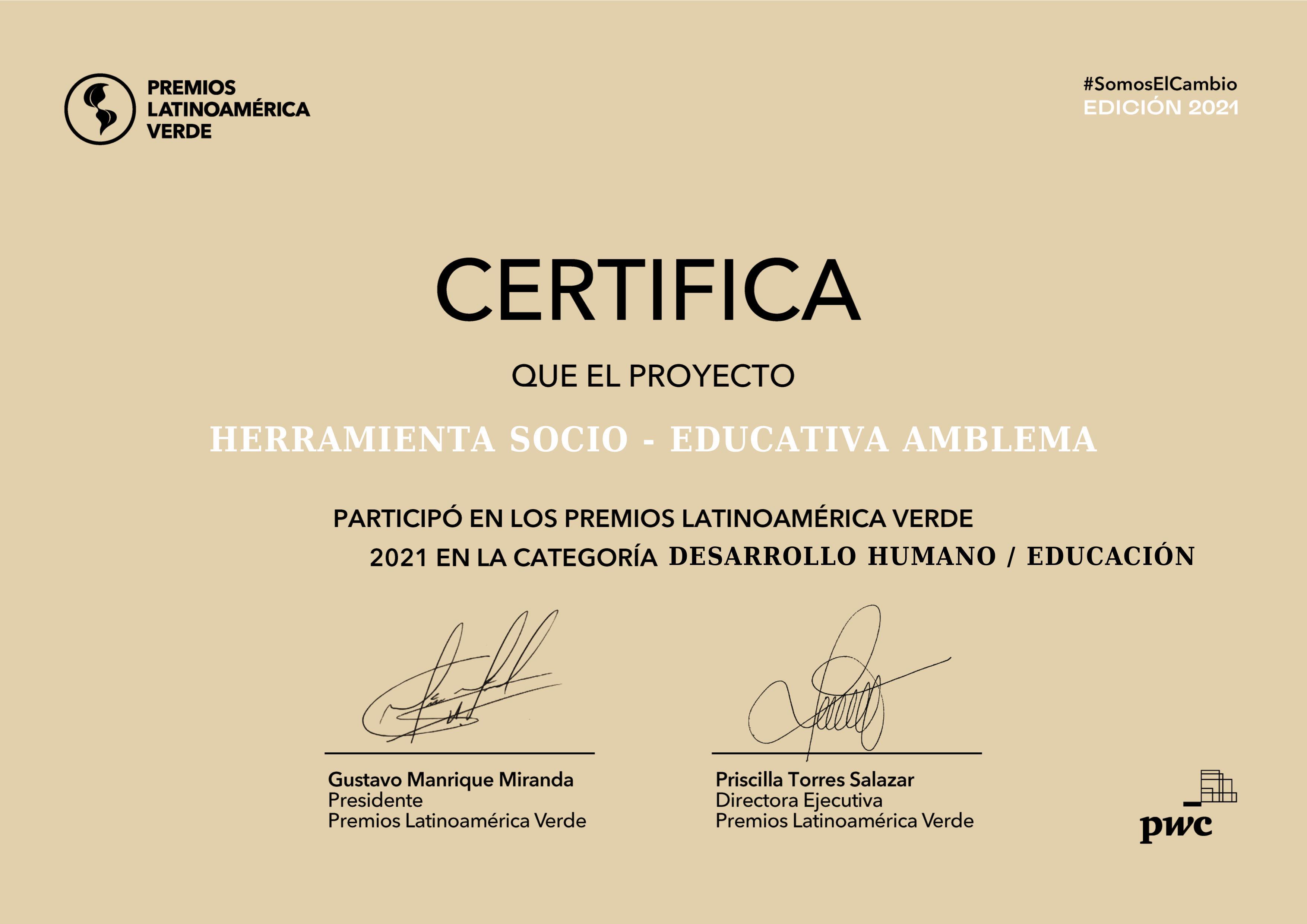 AmbLeMa participa en Premios Latinoamérica Verde 2021 imagen principal
